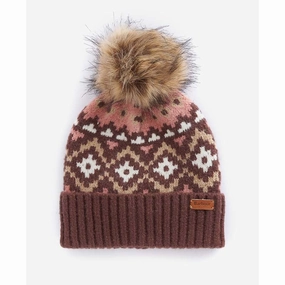 Barbour Claudia Fairisle Ladies Beanie - Chocolate Dont Miss This Offer