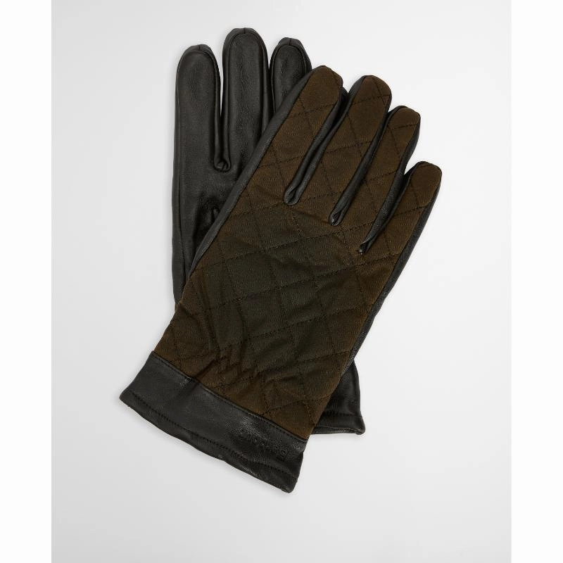 Barbour Dalegarth Mens Wax & Leather Gloves - Olive/Brown Hot Discount Deal Trending Now Discount