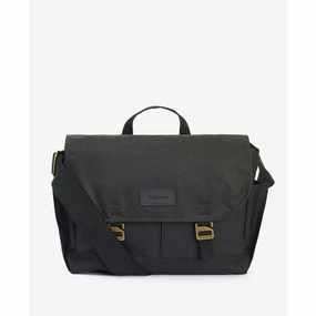 Barbour Essential Wax Messenger Bag - Black Todays Steal