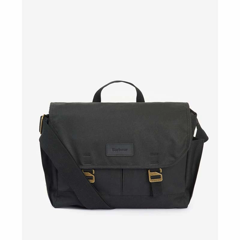 Barbour Essential Wax Messenger Bag - Black Todays Steal