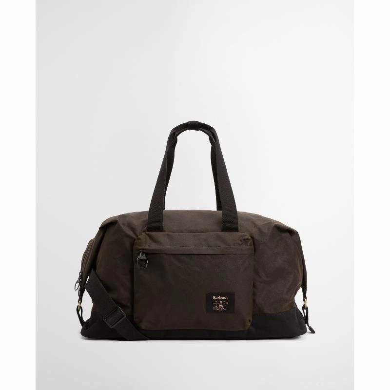 MustHave Clearance Barbour Field Wax Holdall Bag - Olive/Black