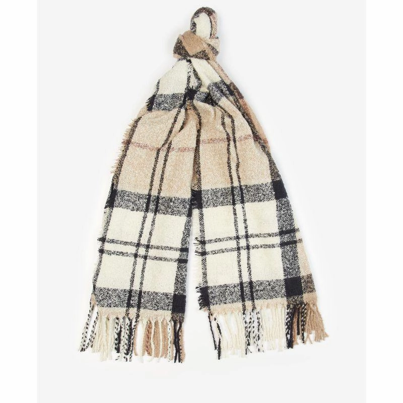 Todays Trending Deals Daily Deal Frenzy Barbour Ladies Tartan Boucle Scarf - Rosewood