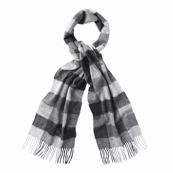 Barbour Large Tattersall Scarf Charcoal Limited Stock Alert