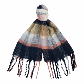 Special Price Offer Shop Hot Deals Barbour Rawson Check Scarf Navy/Pink Rust