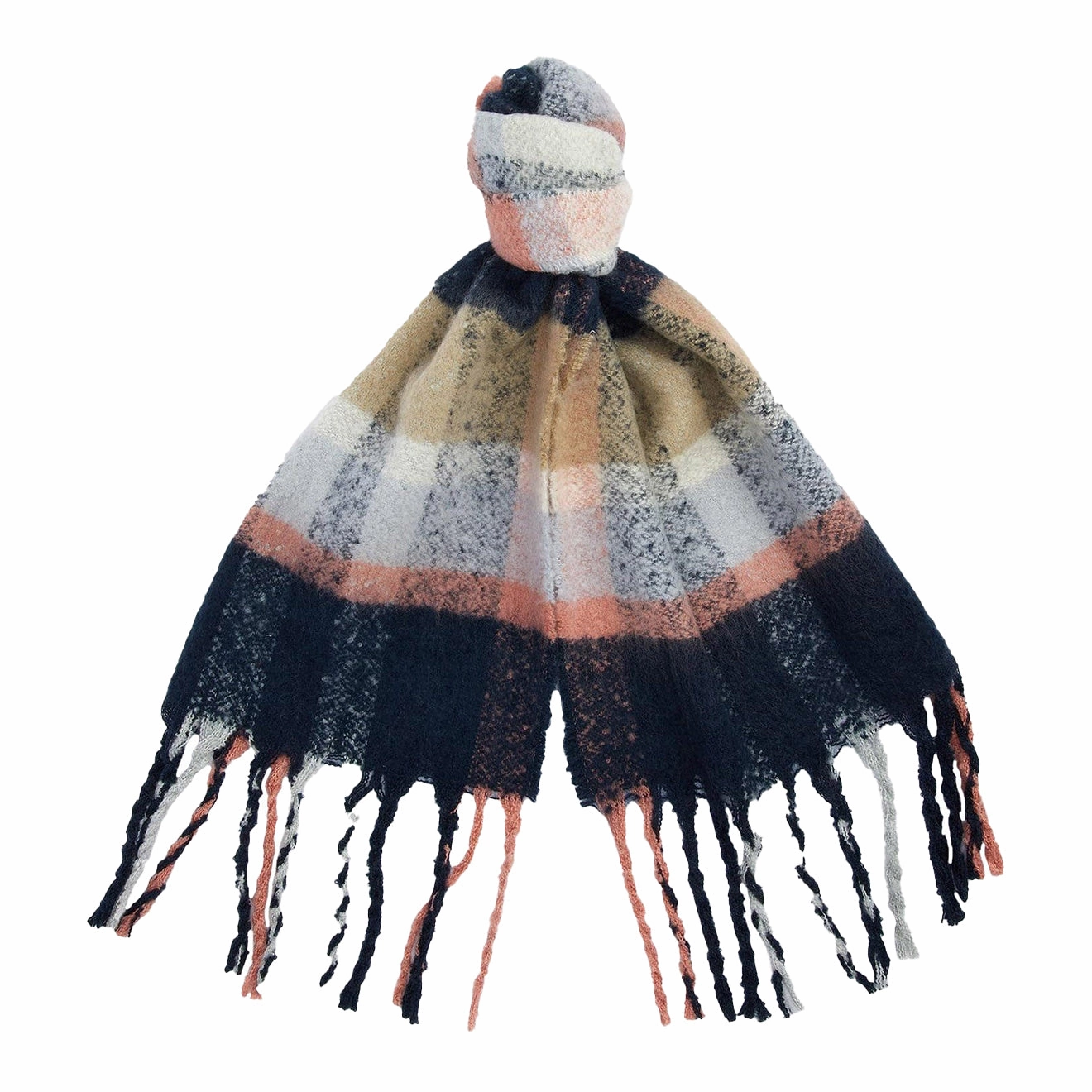 Barbour Rawson Check Scarf Navy/Pink Rust Shop Save Big Sweet Deal Inside