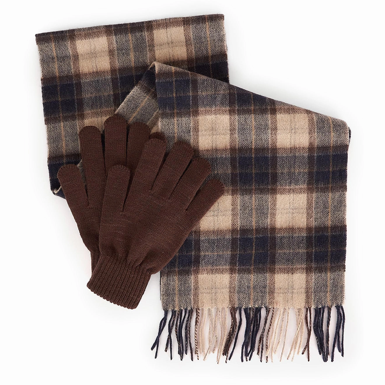 Gift Sale Event Online Exclusive Offer Barbour Tartan Scarf / Gloves Gift Set Autumn Dress
