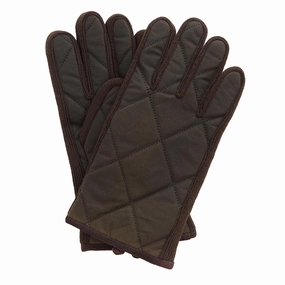Barbour Winterdale Gloves Olive / Brown Grab the Deal Now