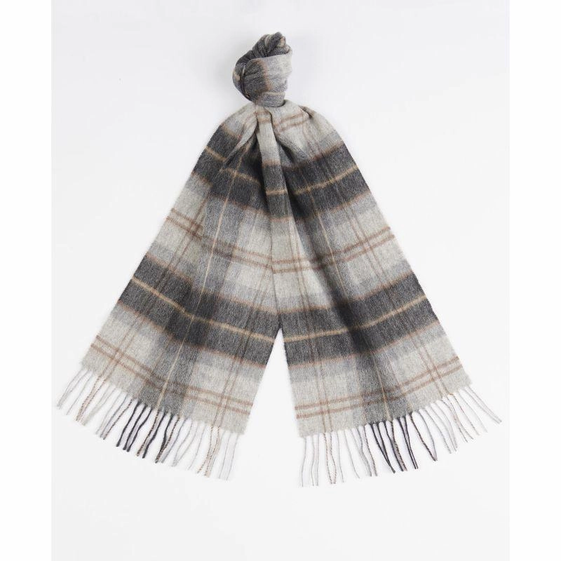 Barbour Wool Cashmere Tartan Scarf - Greystone Dont Miss Out