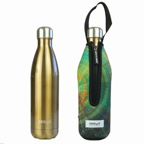 Bbbyo Stainless Steel Water Bottle With Cover 750Ml - Gold Spiral MustHave Clearance MustHave Steals