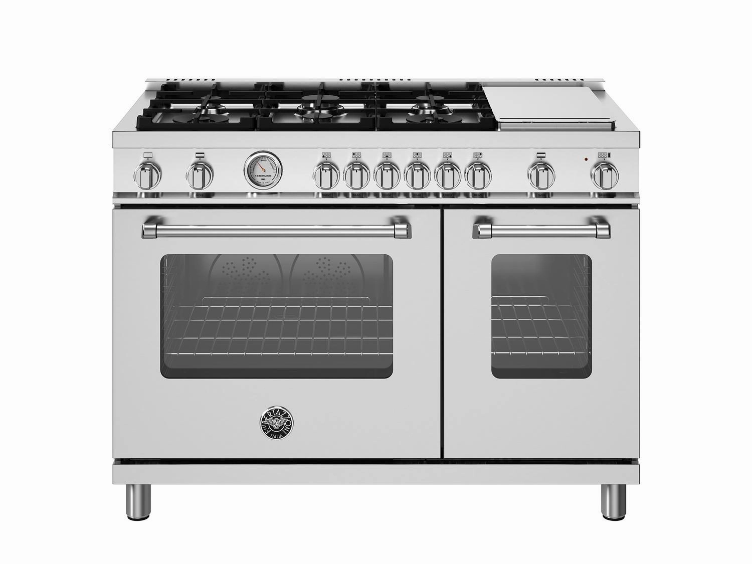 Bertazzoni MAS486GGASXV 48 Inch All Gas Range, 6 Burner And Griddle Stainless Steel