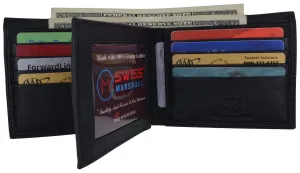 Special Savings Today Save More Now Men'S Rfid Blocking Premium Leather Bifold Multi-Card Compact Center Flip Wallet By Swiss Marshall