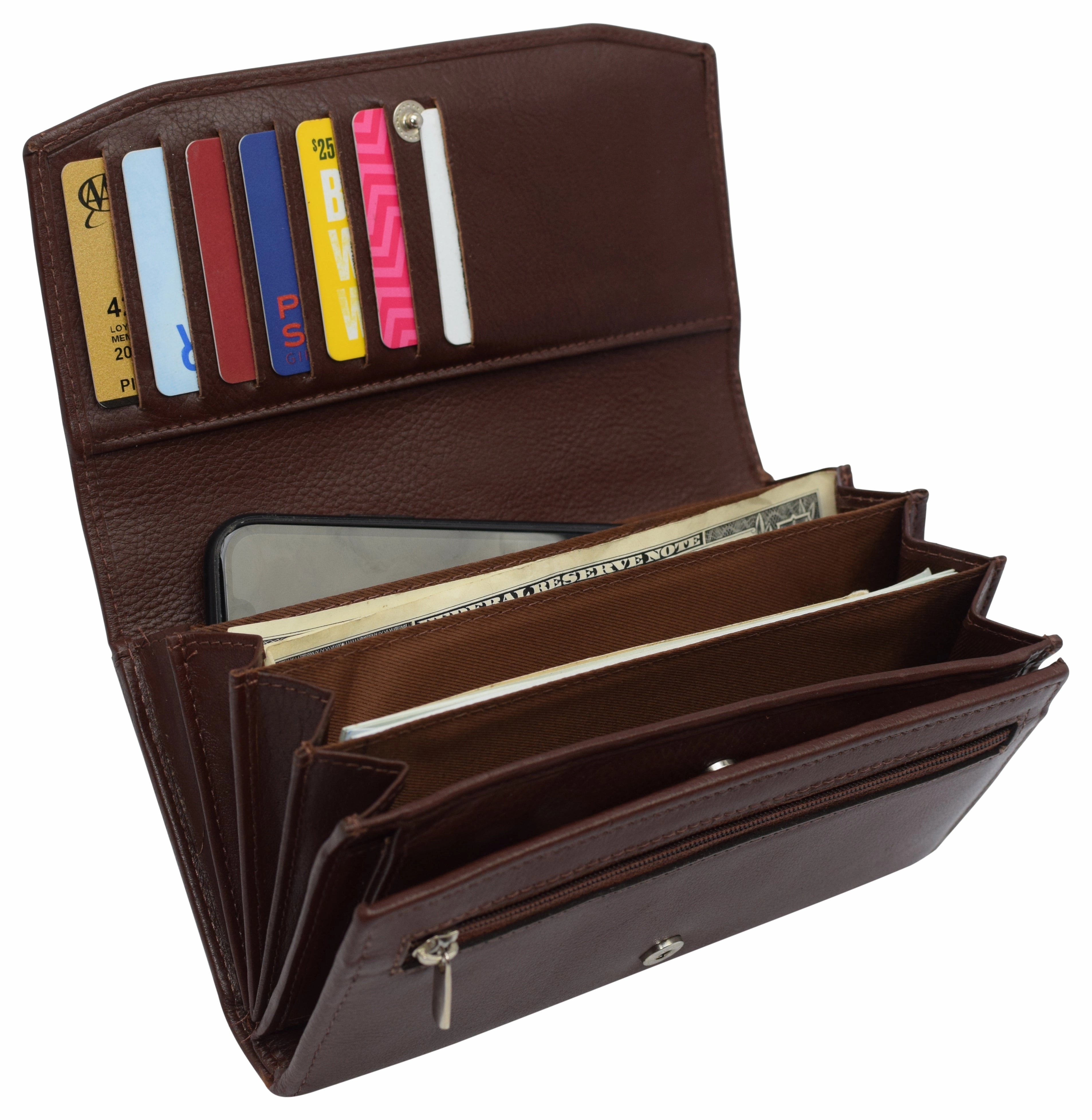 Womens Genuine Leather Wallets Rfid Blocking Accordion Trifold Card Holder Ladies Phone Clutch Save Big Online