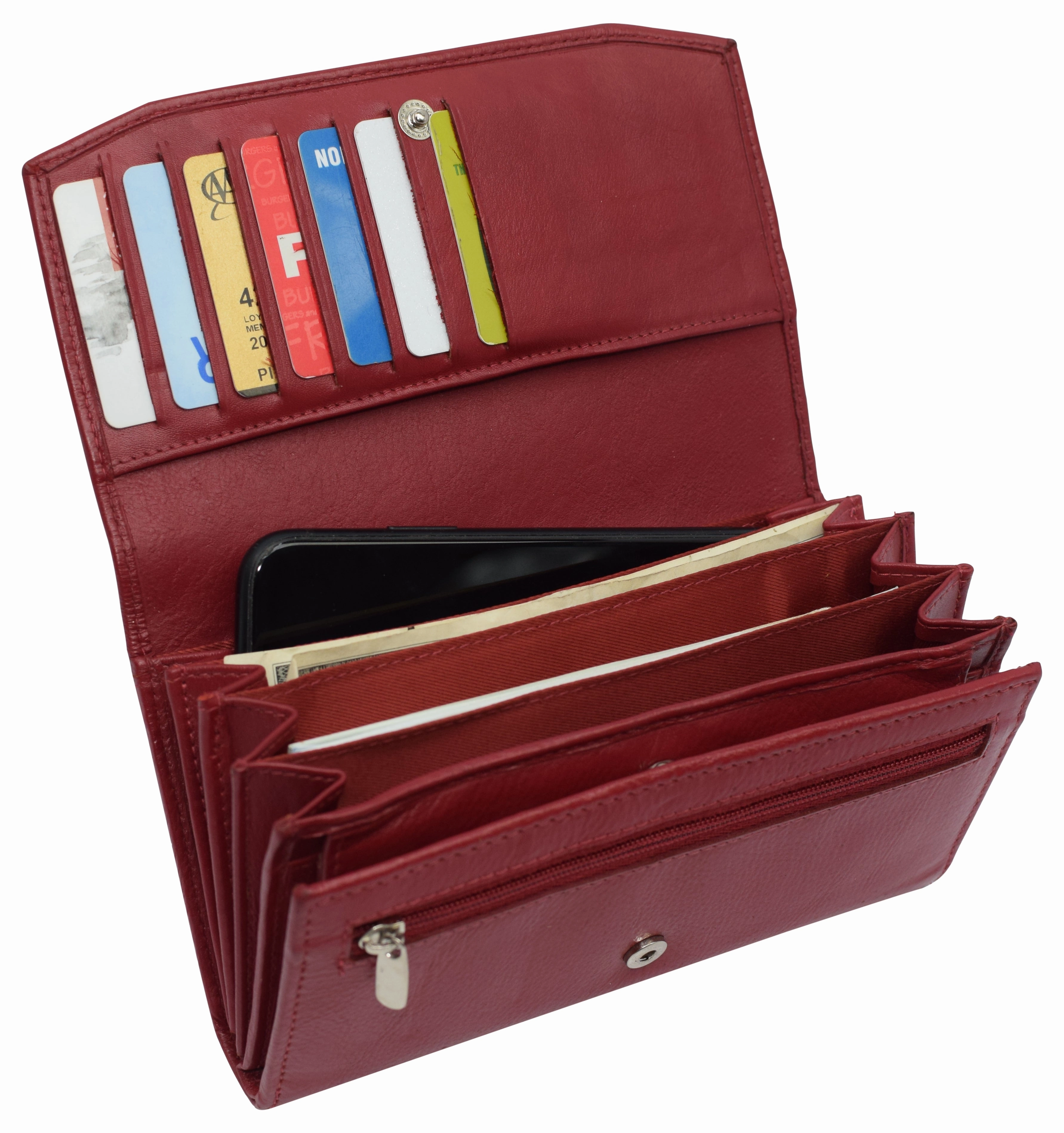 Today Only Discount Alert MustHave Clearance Womens Genuine Leather Wallets Rfid Blocking Accordion Trifold Card Holder Ladies Phone Clutch
