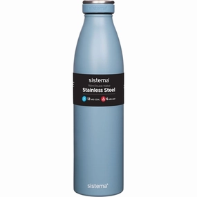 Trending Now Offer Sistema Stainless Steel Drink Bottle 750 Ml Coast Blue
