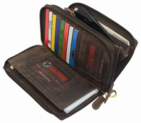 Wallets For Women Rfid Blocking Vintage Leather Double Zipper Clutch Checkbook Women'S Wallet Today Only Savings