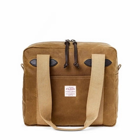 Shop Save Today Online Deal Frenzy Filson Tin Cloth Tote Bag With Zipper Dark Tan