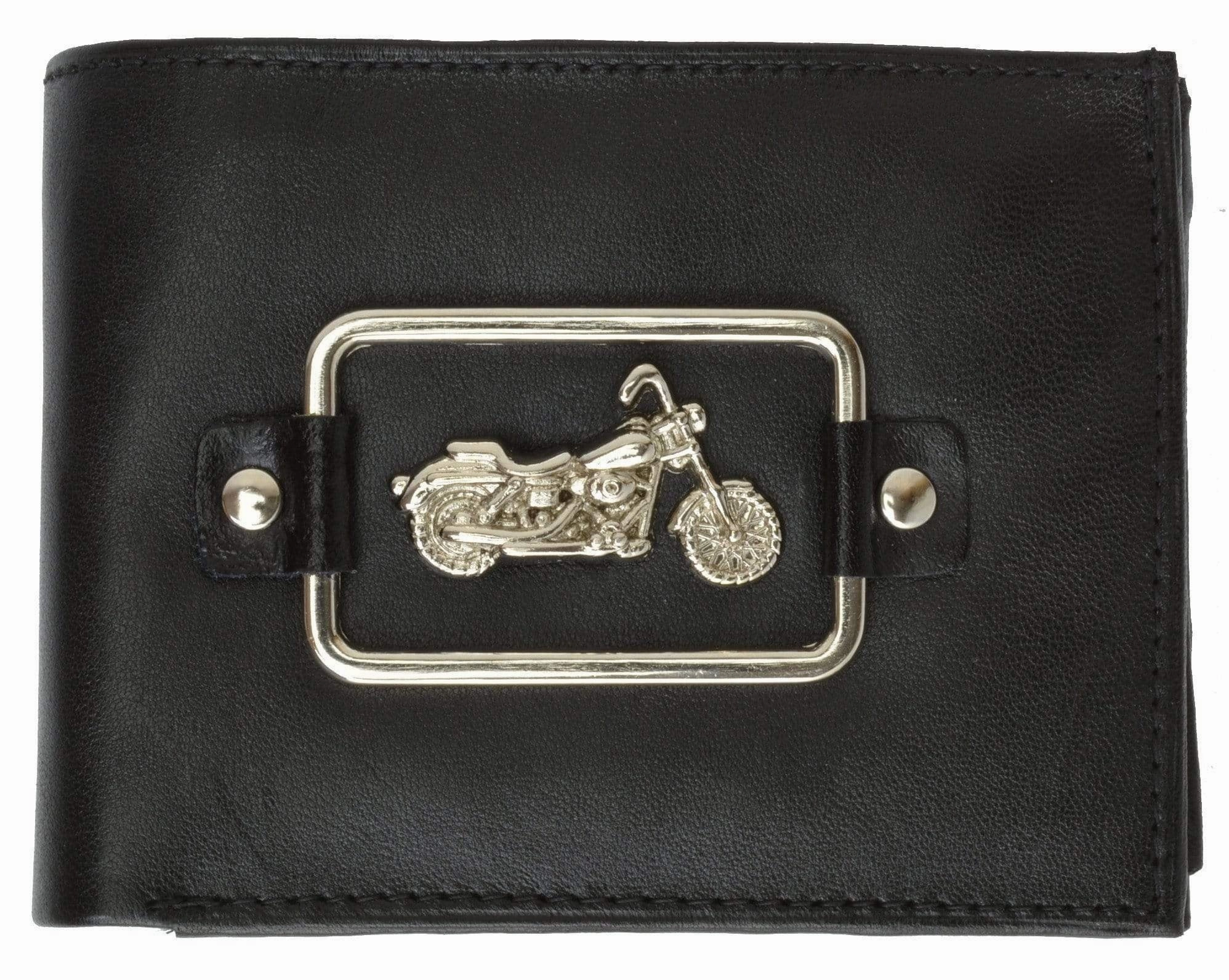 Genuine Leather Mens Bifold Credit Card Id Holder Wallet Motorcycle Design 1146-8 (C) Hot Picks Today MustHave Steals