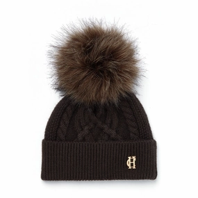 Clearance Steal Today Holland Cooper Cortina Ladies Bobble Hat - Chocolate Mink