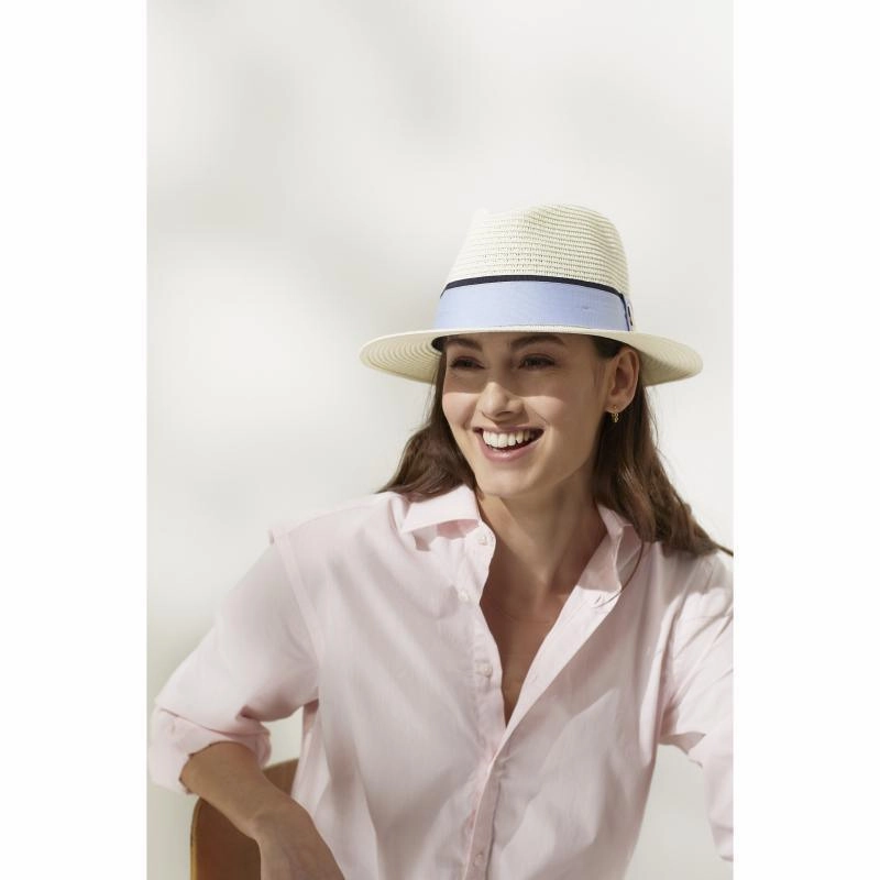 Hicks & Brown Orford Summer Fedora - Cornflower Blue Clearance Savings Now Dont Wait Save