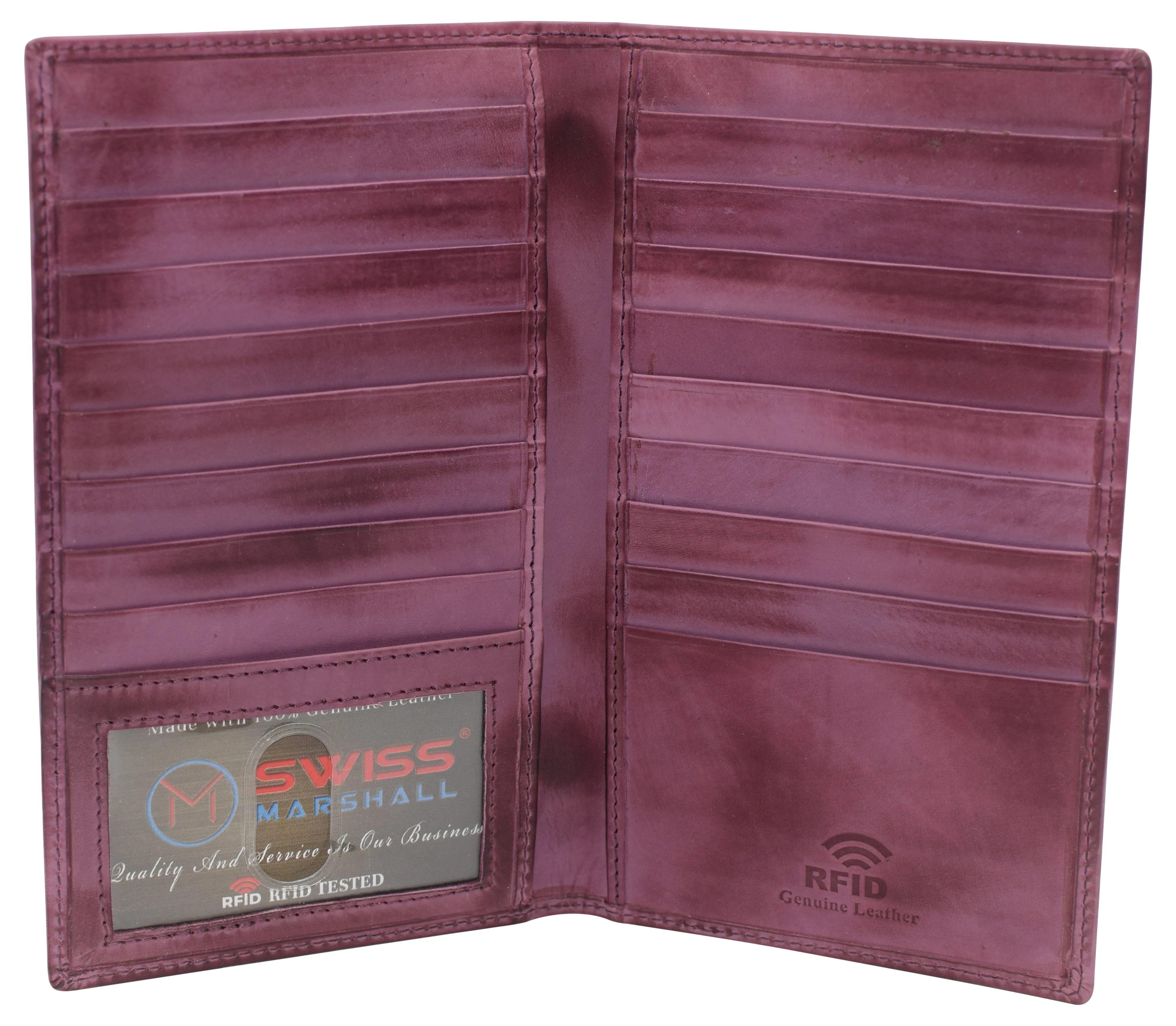 Bifold Rfid Blocking Premium Leather Credit Card Id Holder Long Wallet Weekend Sale Special