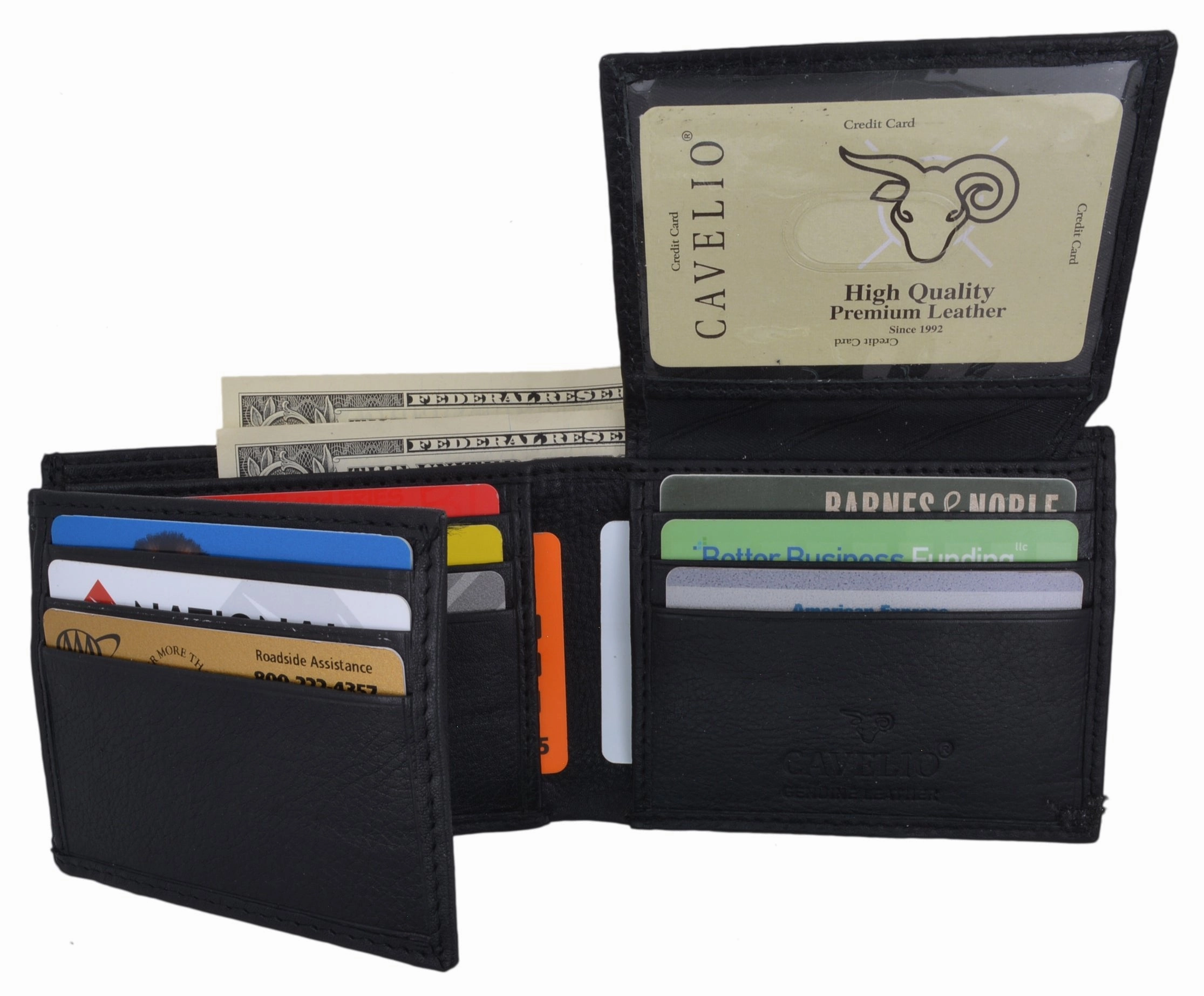 Hot Sale Frenzy Hot Offer Event Bifold Mens Genuine Leather Multi-Card Id Holder Wallet By Cavelio