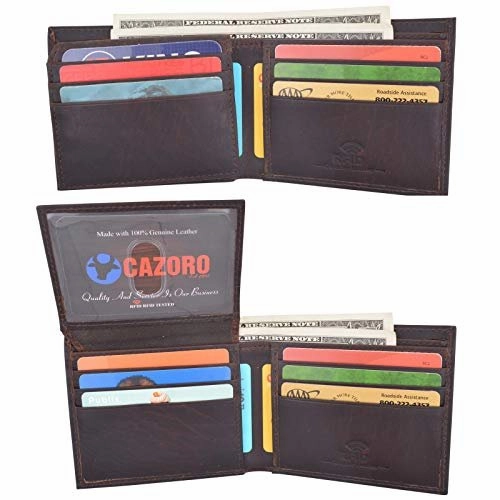 Limited Time Sale Todays Hot Savings Leather Wallets For Men Rfid Wallet Quality Hunter Leathers Id License Billfold Brown
