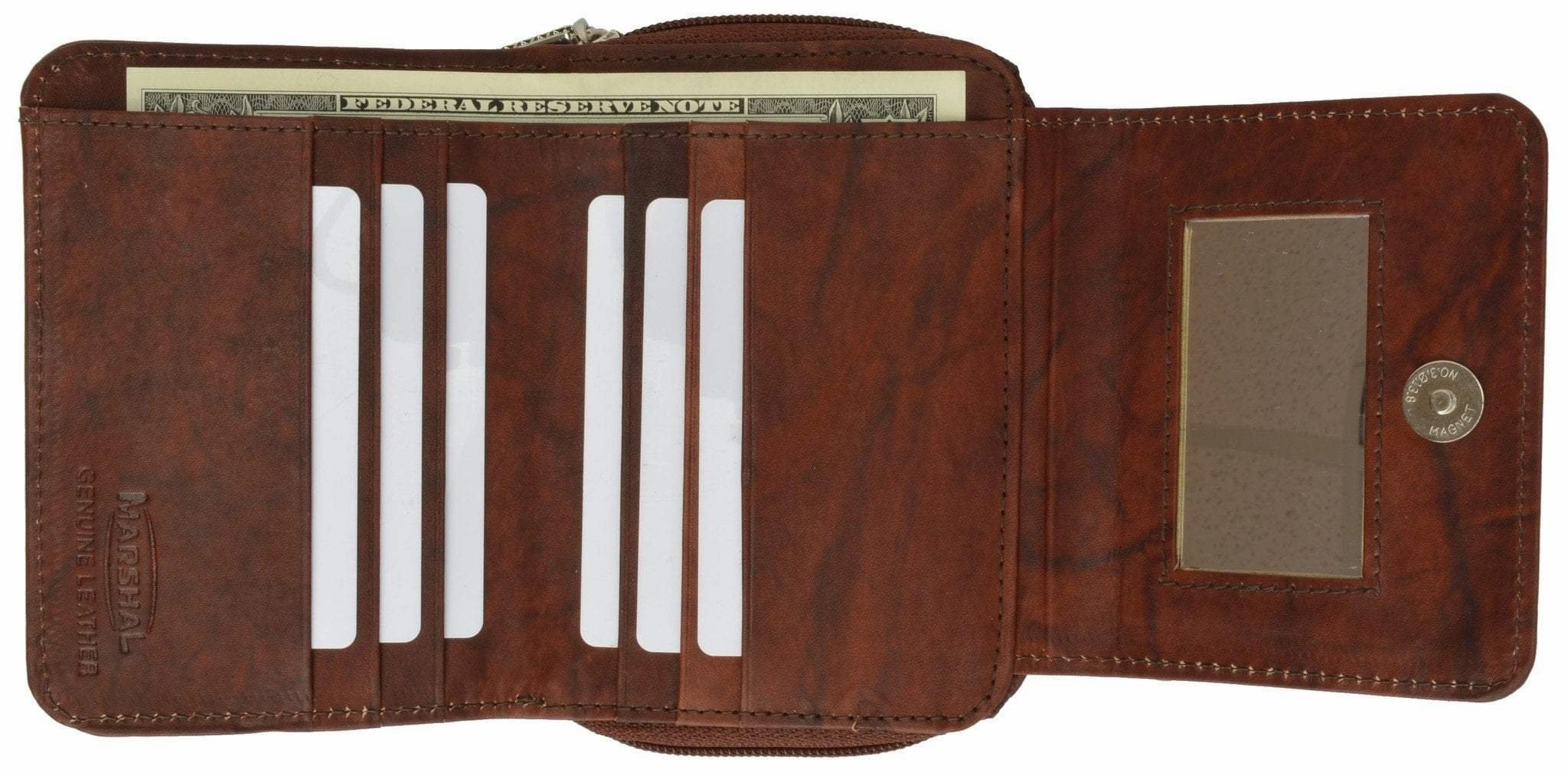 Limited Time Offer Womens Genuine Leather Small Id Credit Card Holder Wallet 3506 Cf (C)