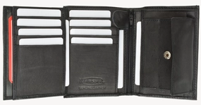 Marshal Mens Leather Trifold Wallet Hipster Multi Card Id Holder Black Flash Sale Alert Limited Offer Alert