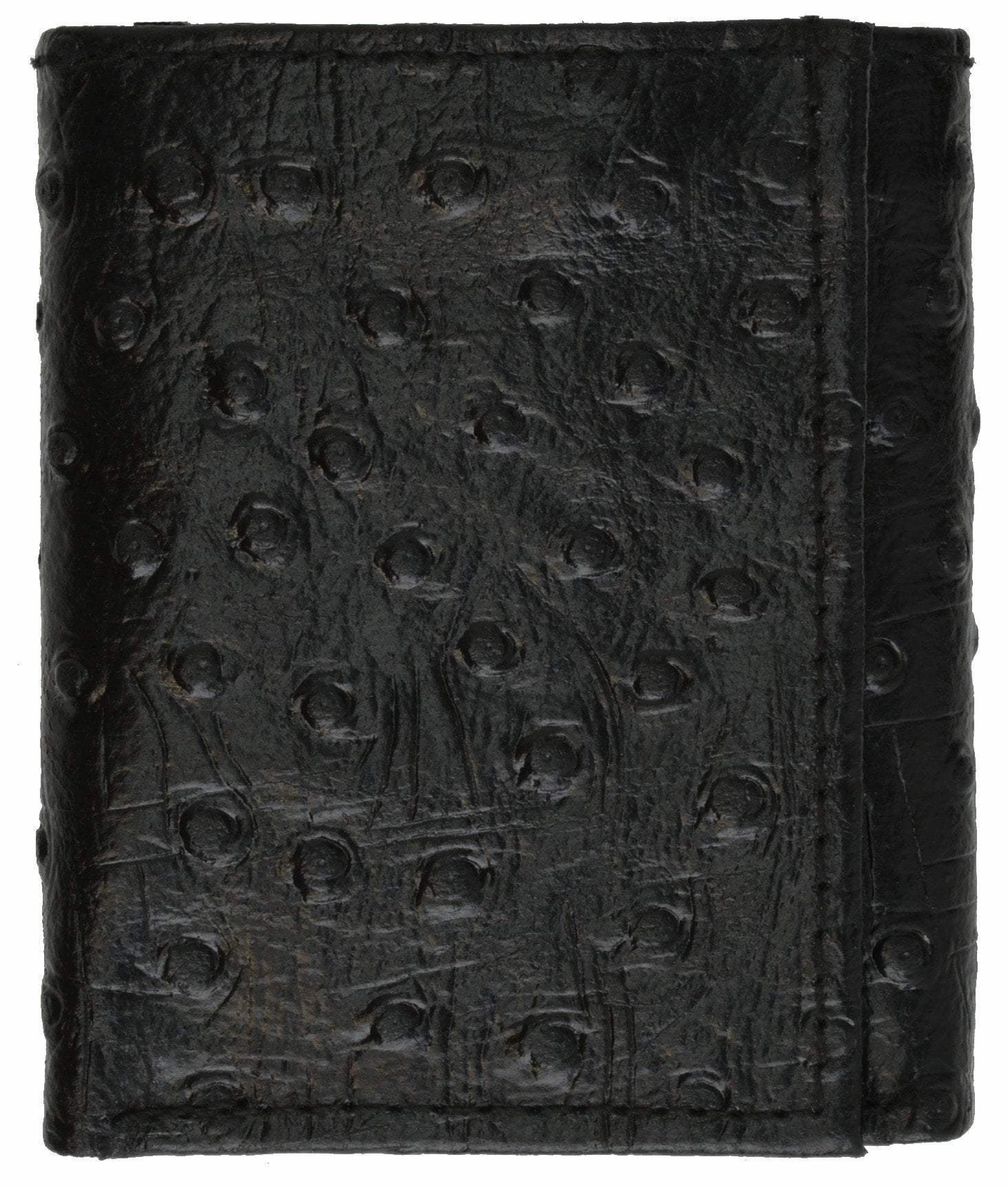 Ostrich Print Cowhide Leather Trifold Wallet With Id Window & Credit Card Slots 71107 Os MustHave Items Hot Discount Deal