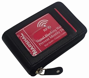 Genuine Leather Credit Card Wallet Accordion Zipper Rfid Credit Card Holder Small Coin Purse With Id Window Special Price Today Trending Today Steal