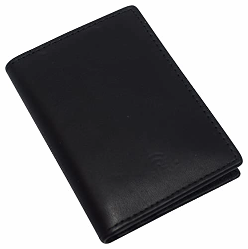 Leather Credit Card Holder Wallet For Men & Women Thin Bifold Rfid Blocking Slim Front Pocket Minimalist Wallets, Small Card Case Exclusive Holiday Deal