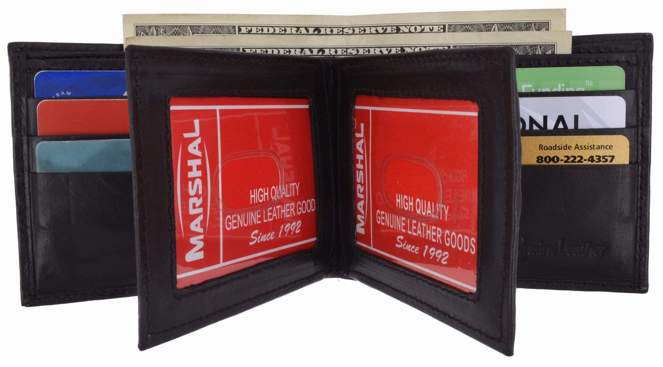 Exclusive Holiday Deal Men'S Genuine Leather Multi Pocket 3 Id Windows Wallet 1852 Cf