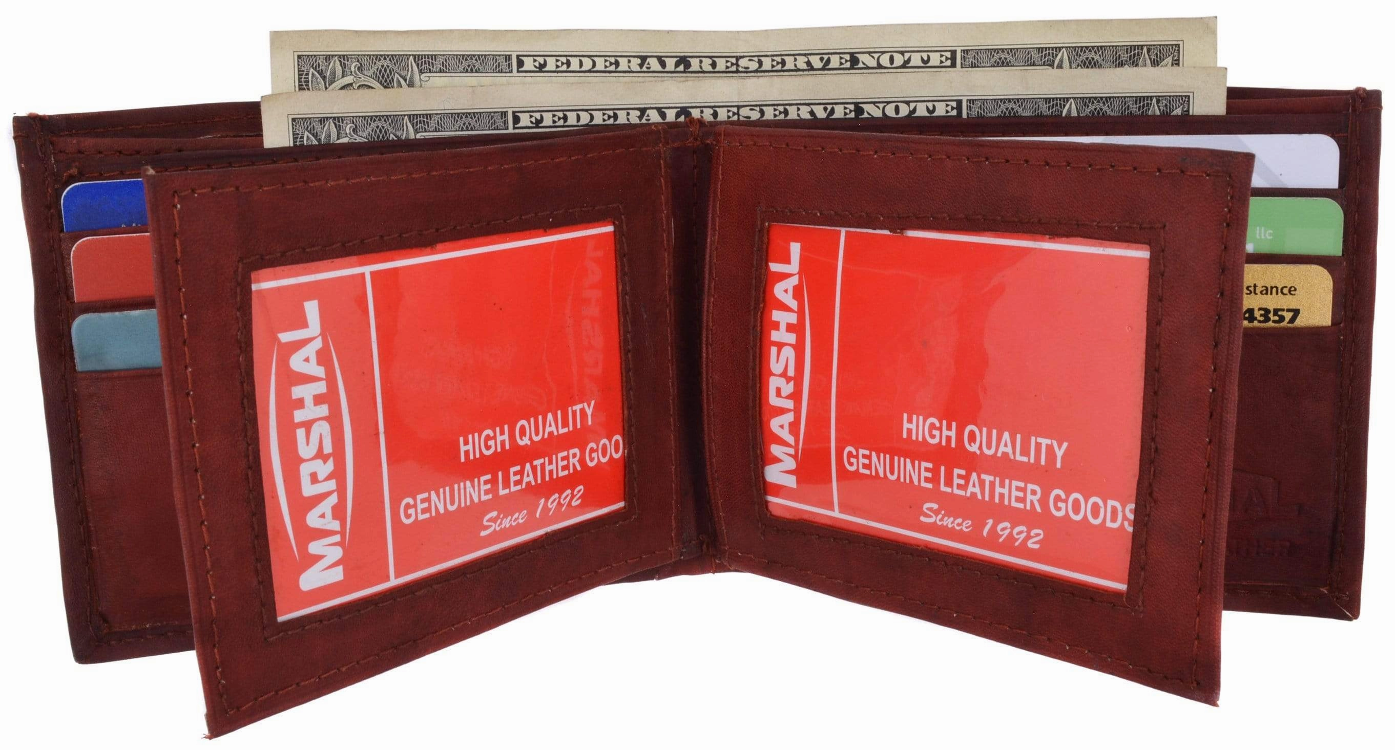 Hot Pick Sale Steal the Deal Now Men'S Genuine Leather Multi Pocket 3 Id Windows Wallet 1852 Cf