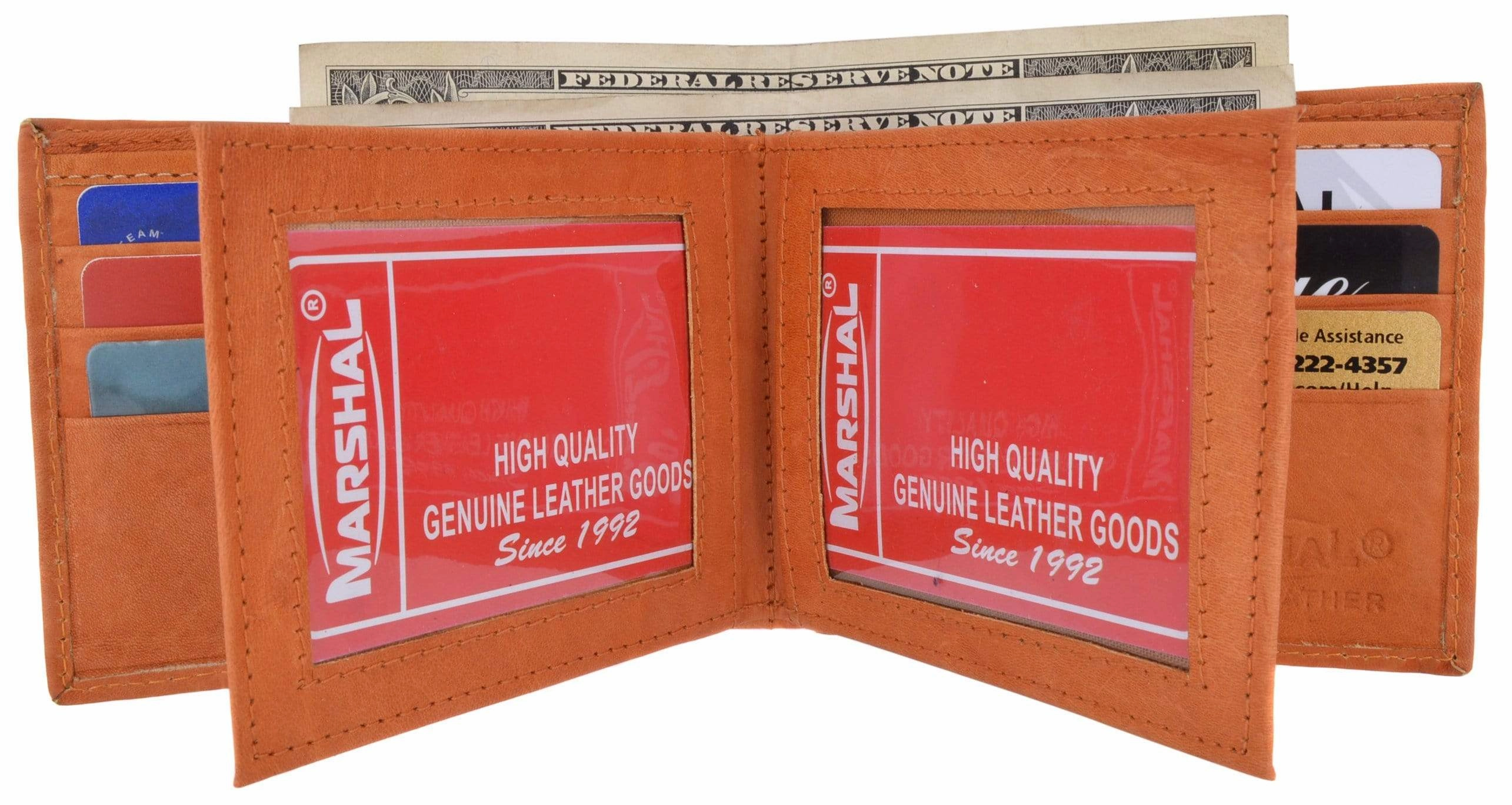MustHave Deal Men'S Genuine Leather Multi Pocket 3 Id Windows Wallet 1852 Cf