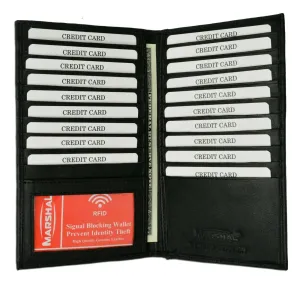 Black Rfid Blocking Wallet Leather Bifold 19  Credit Card Id Checkbook Holders Online Exclusive Steal