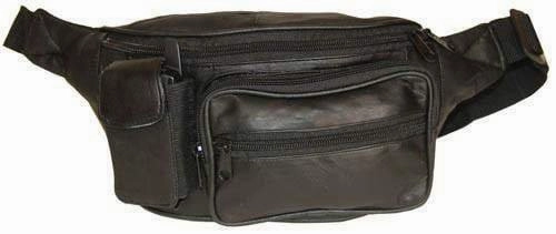 Hot Offer Ending Soon Save More Online Black Genuine Leather Fanny Pack Waist Pouch With Cellphone Pocket & Adjustable Strap