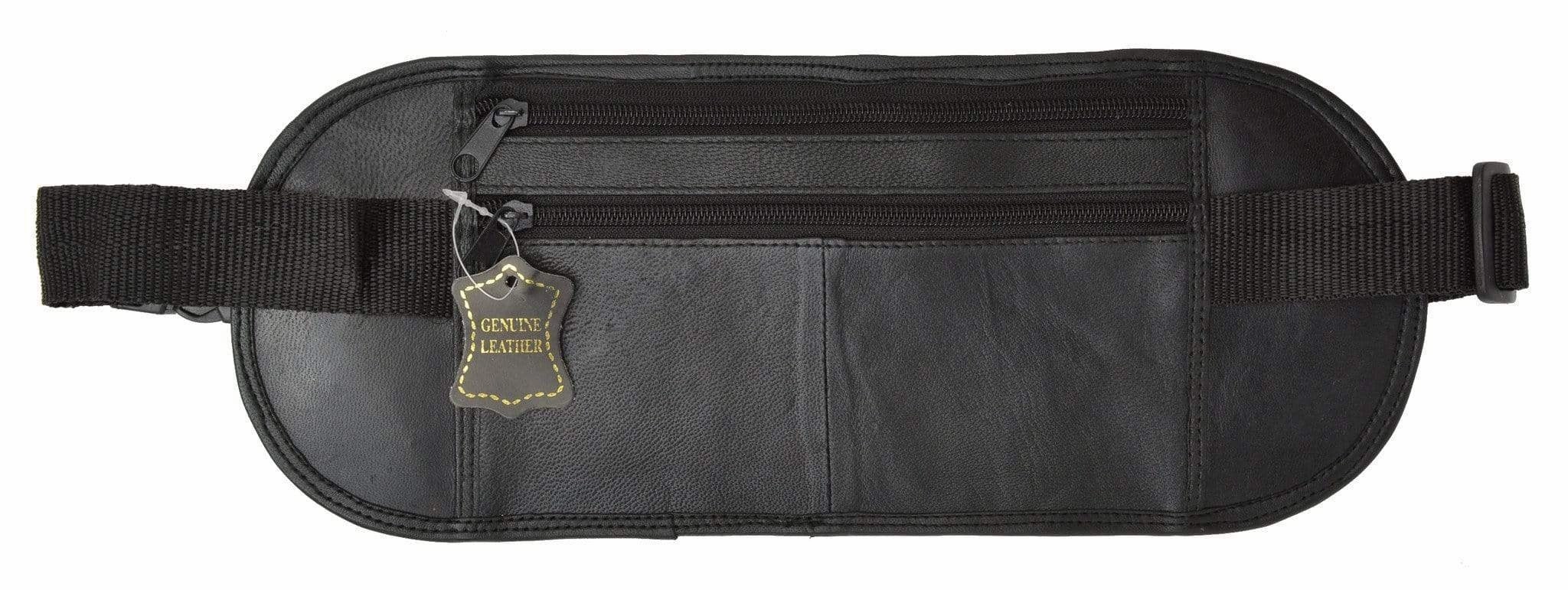MustHave Clearance Black Leather Fanny Pack Waist Bag Pouch Travel Purse New Belt Pocket Adjustable 332 (C)