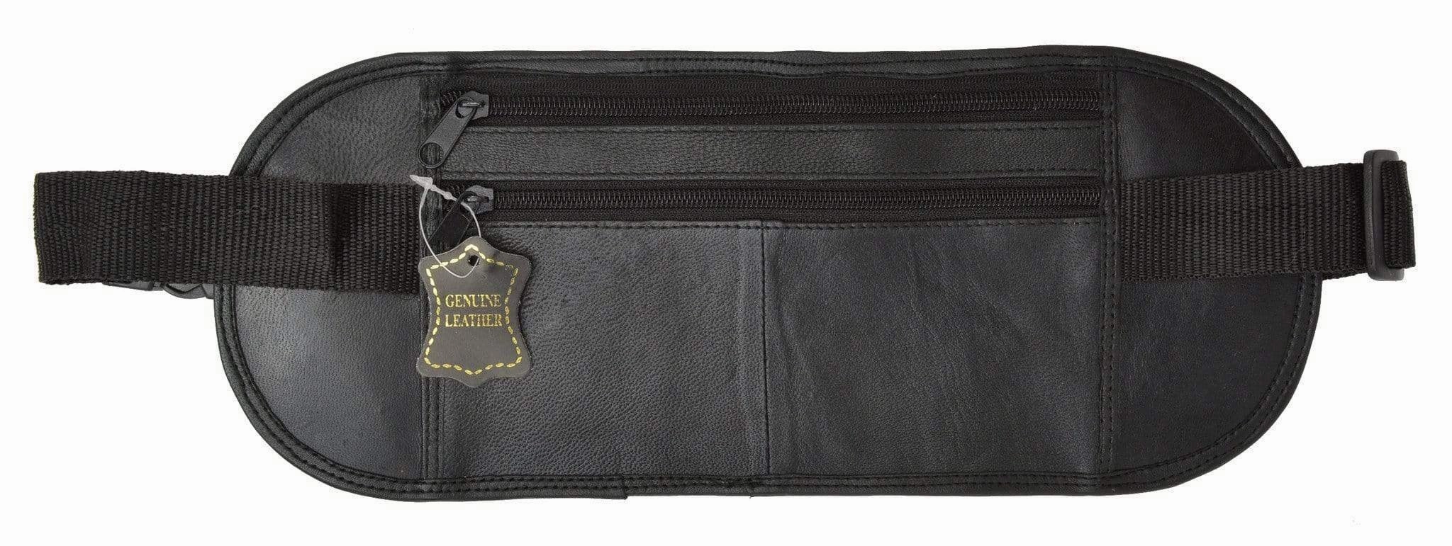 MustHave Clearance Black Leather Fanny Pack Waist Bag Pouch Travel Purse New Belt Pocket Adjustable 332 (C)