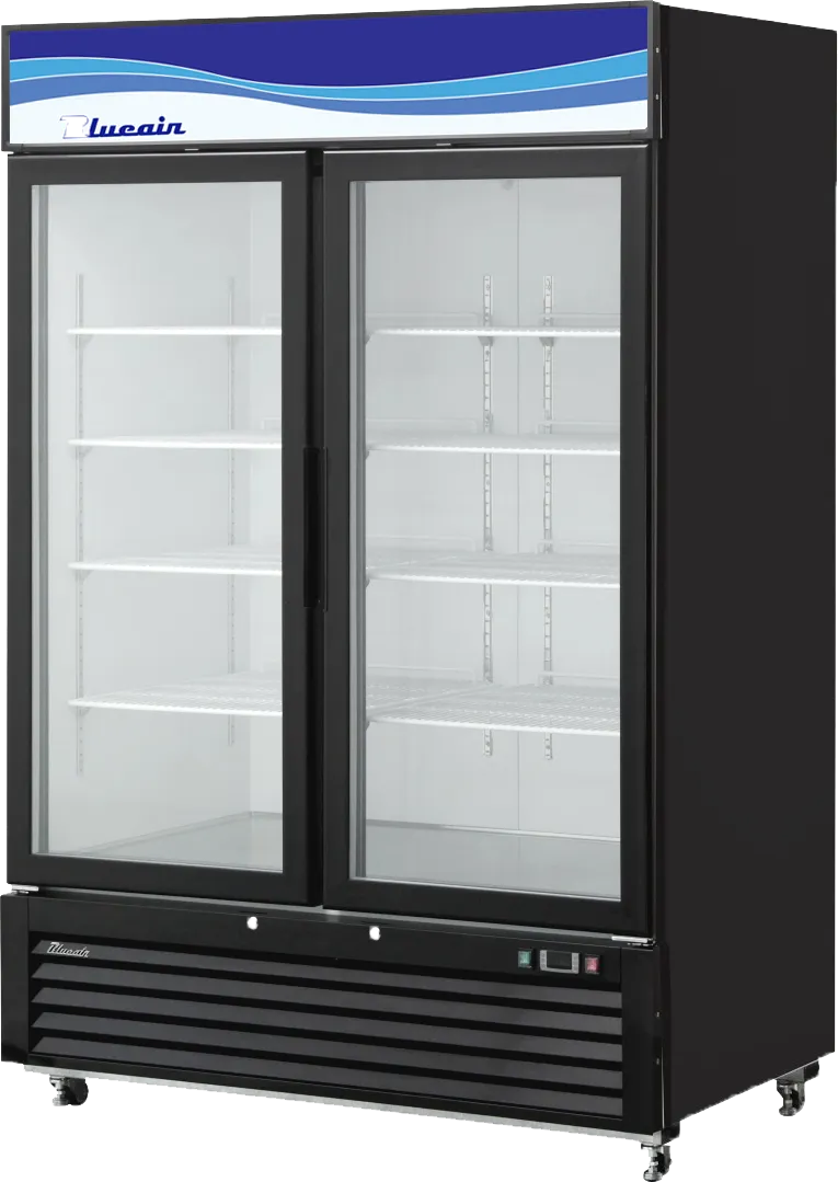 Blue Air - BKGM49B-HC, 49 CuFt. 2 Glass Doors Refrigerator (Swing), R-290 Refrigerant