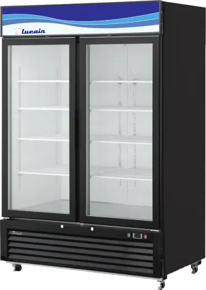 Blue Air - BKGM49B-HC, 49 CuFt. 2 Glass Doors Refrigerator (Swing), R-290 Refrigerant
