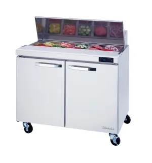 Blue Air - BLPT36-HC, 2 Doors All Stainless Prep. Table with (10) 1/6 Pans - 36" wide, 9.2 cu/ft., R-290 Refrigerant
