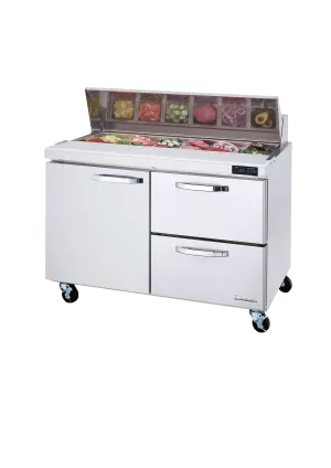 Blue Air - BLPT60-D2R-HC, 2 Drawers 1 Door (L)  Prep. Table with (16) 1/6  Pans - 60" wide, 16.5 cu/ft., R-290 Refrigerant