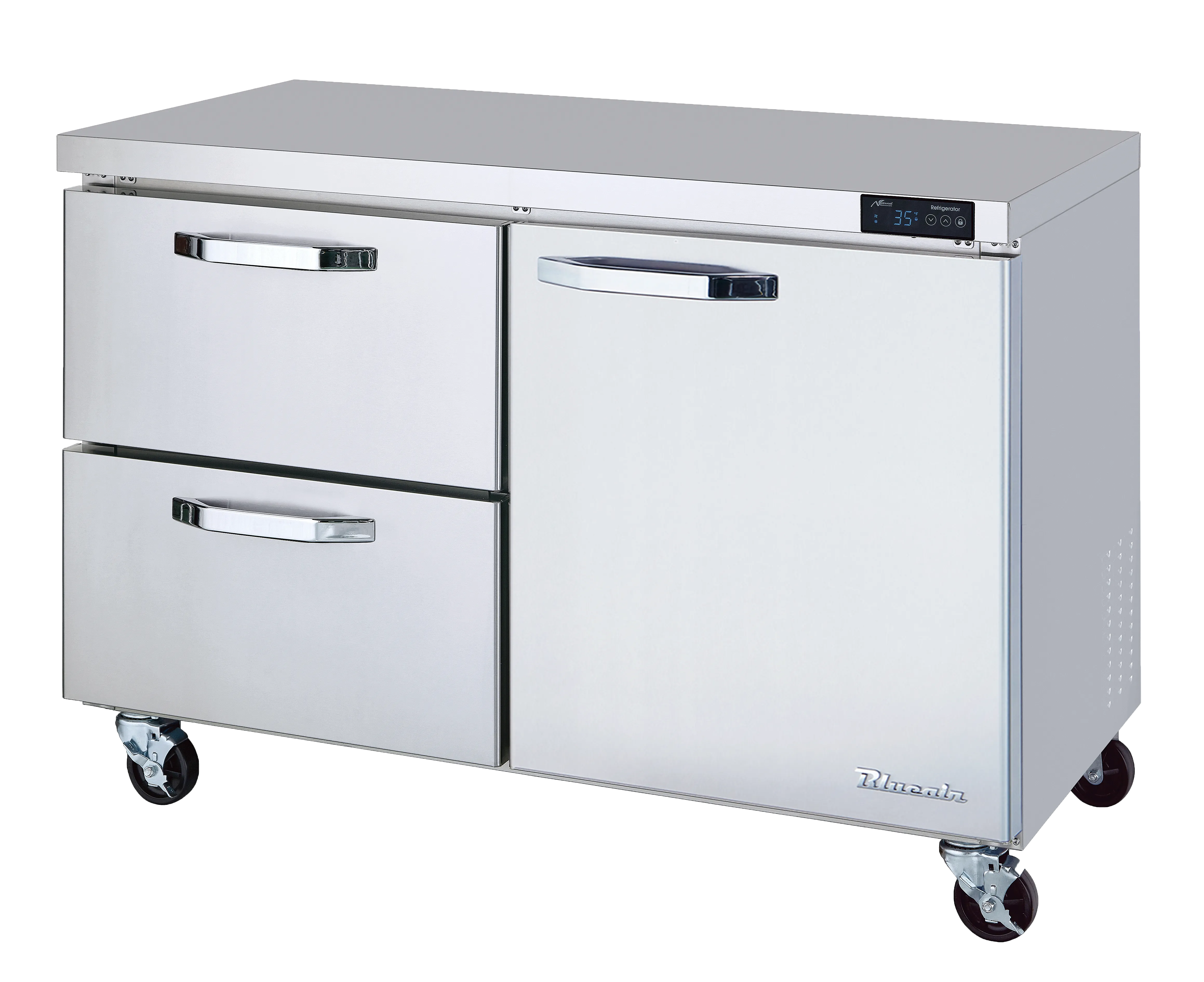 Blue Air - BLUR48-D2L-HC, 2 Drawers 1 Door (R) All Stainless Undercounter Refrigerator - 48" wide, 13 cu/ft., R-290 Refrigerant