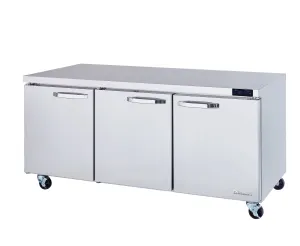 Blue Air - BLUR72-HC, 3 Doors All Stainless Undercounter Refrigerator - 72" wide, 20 cu/ft., R-290 Refrigerant