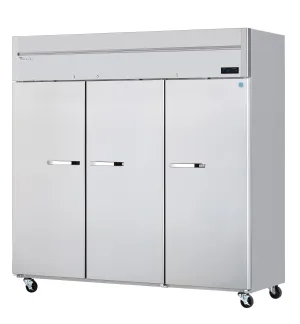 Blue Air - BSR72T-HC, 3 Solid Doors Stainless Refrigerator, Top-Mount Compressor, R-290 Refrigerant