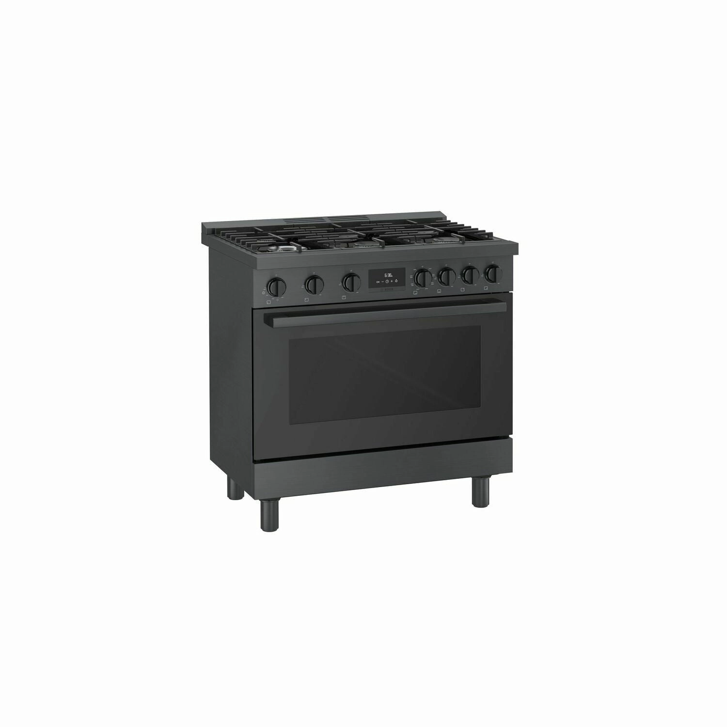 Bosch HDS8645U 800 Series Dual Fuel Freestanding Range 36'' Black Stainless Steel Hds8645U