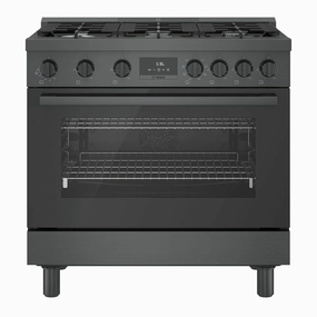 Bosch HDS8645U 800 Series Dual Fuel Freestanding Range 36'' Black Stainless Steel Hds8645U