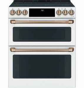 Cafe CES750P4MW2 Caf 30" Smart Slide-In, Front-Control, Radiant And Convection Double-Oven Range