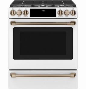 Cafe CGS700P4MW2 Caf 30" Smart Slide-In, Front-Control, Gas Range With Convection Oven