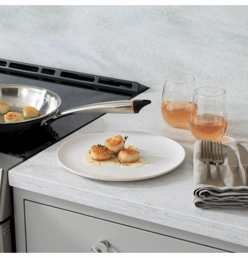 Cafe CHS900P2MS1 Caf 30" Smart Slide-In, Front-Control, Induction And Convection Range With Warming Drawer